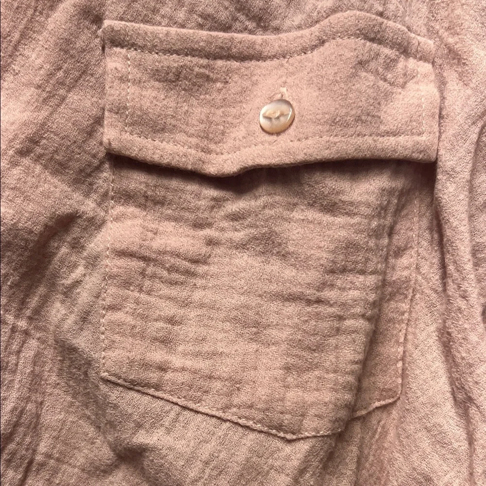 Light Pink Button-Up Blouse - Picture 3 of 4